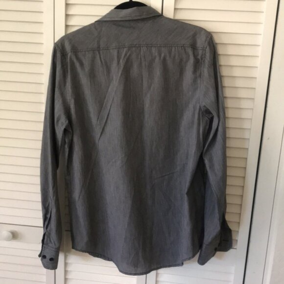 Straight Faded mens casual wester style button down shirt in grey size S - Picture 4 of 4